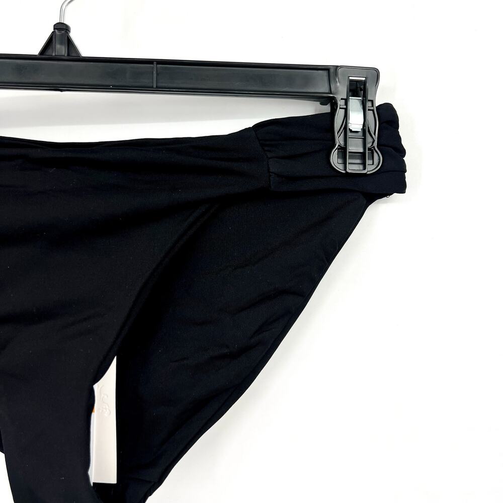 BECCA Women's Muse Side Ruched Bikini Bottoms Small Black Hipster NWT - Picture 6 of 13